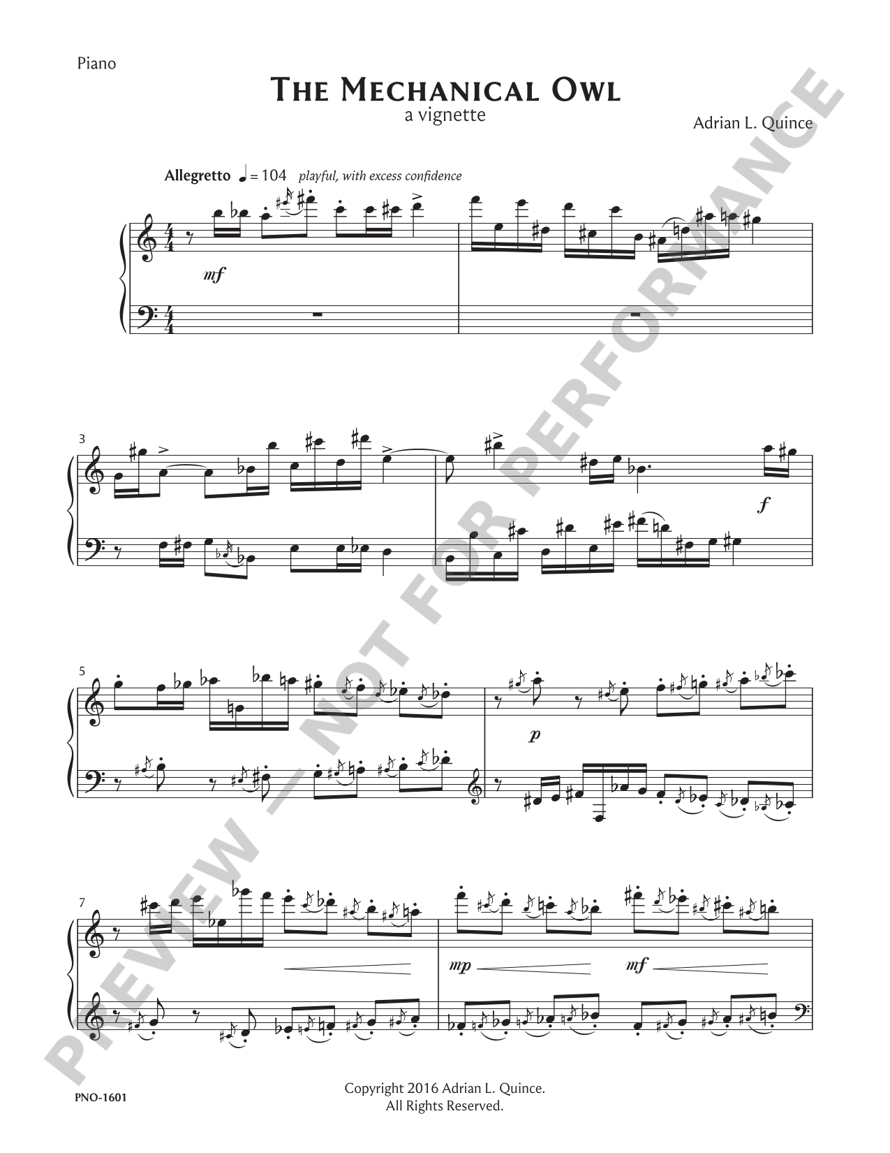 The Mechanical Owl preview score — click to read