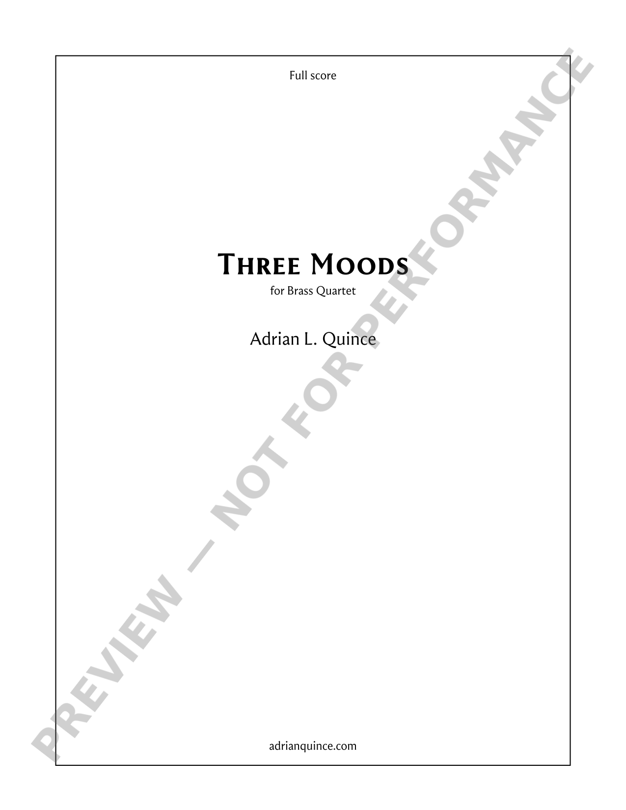 Three Moods for Brass Quartet preview score — click to read