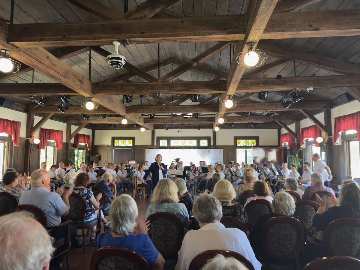Social hall at the Altenheim set up for a concert